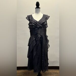 NWT ADRIANNA PAPELL CHARCOAL GREY COCKTAIL DRESS SZ 12